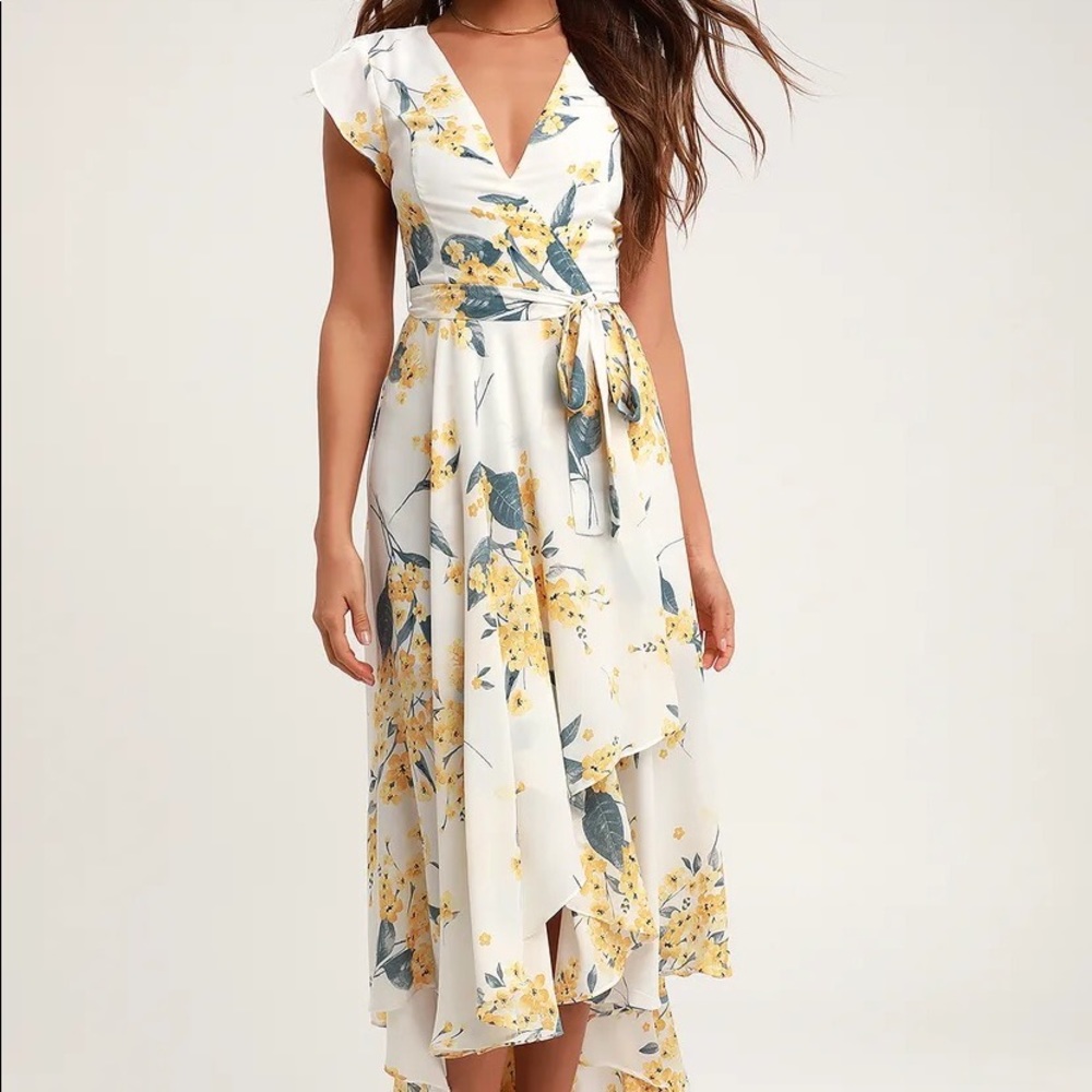 Lulus French Countryside High-Low Maxi Dress